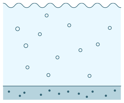 図：カキ殻の栄養が海に返り、海の栄養素が増える